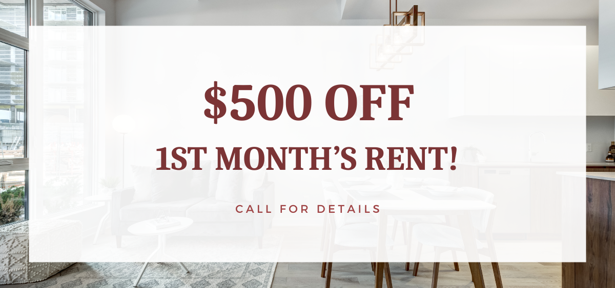 $500 off 1st months rent